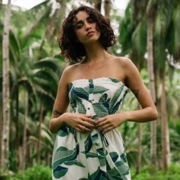 Billabong Forward Feelings Tropical Print Sleeveless Jumpsuit - Size Large - Picture 2 of 12